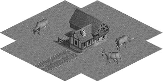 Cattle farm — original manual production diagram illustration