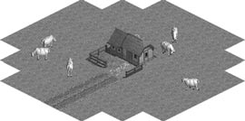 Sheep farm — original manual production diagram illustration