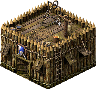 Wooden Barracks — official manual building illustration