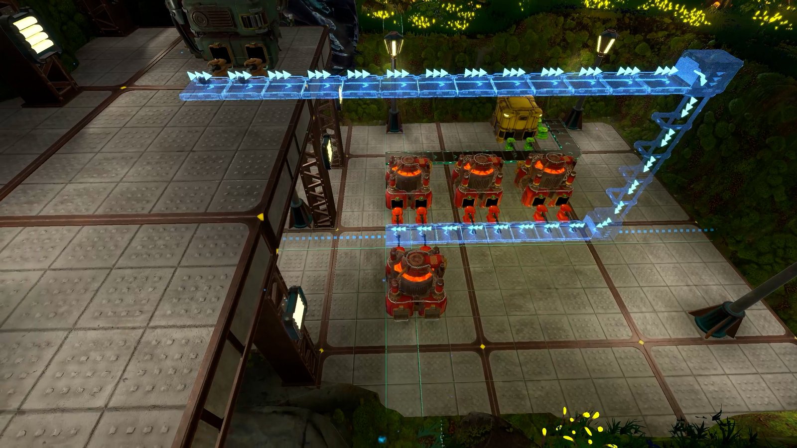 Building Techtonica conveyor belts in an official publisher screenshot